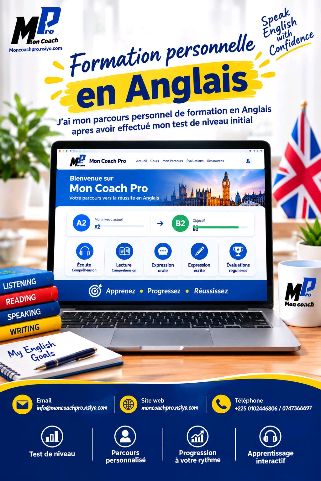 Formation gratuit anglais sur moncoachpro.nsiyo.