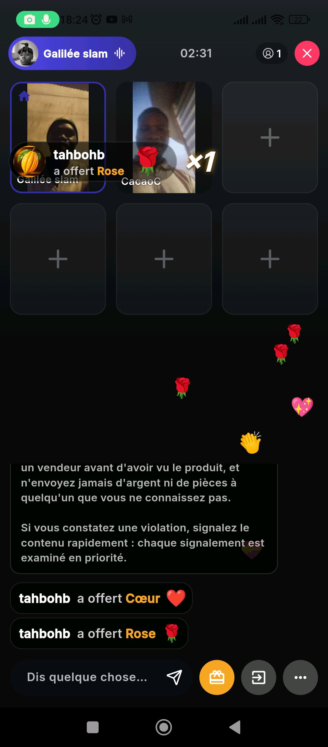 Galilée en Live